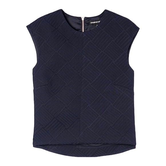 Country Road Navy Blue Textured Structured Crop Top Size L - Picture 2 of 12